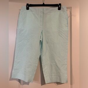 Talbots Pedal Pusher Pants. Size 14. Mint and white stripes.